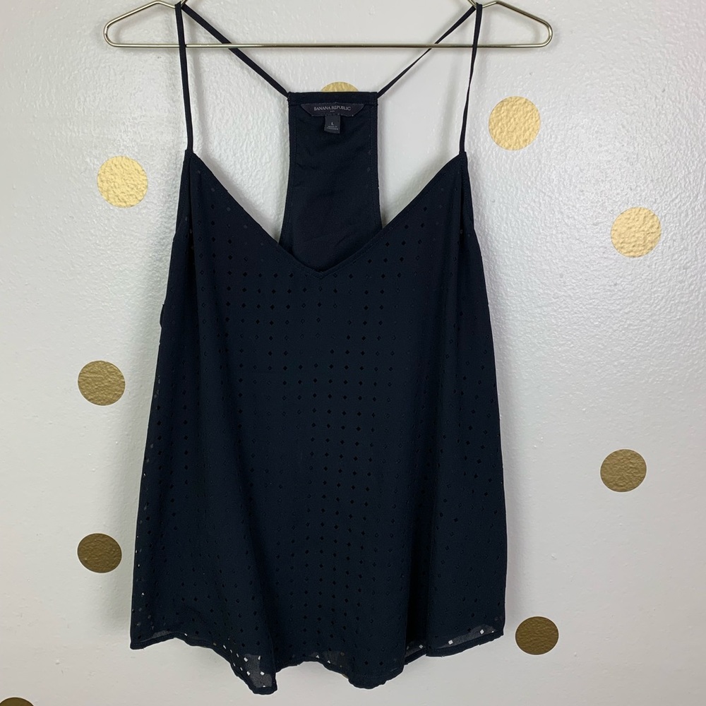 Banana Republic perforated top.